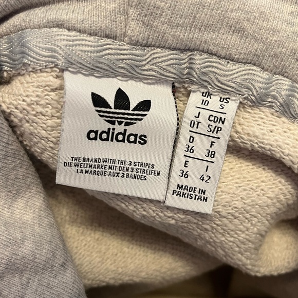 Grey Adidas Cropped Hoodie - Picture 3 of 5